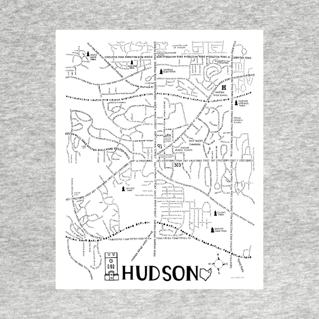 Hudson Ohio Map by fiberandgloss